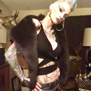 BLACK RUSSIAN FOX fur collar!